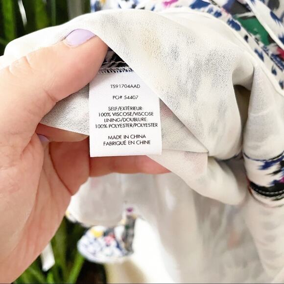 DEREK LAM printed  ruffle detail buttons blouse 4 - Picture 7 of 7